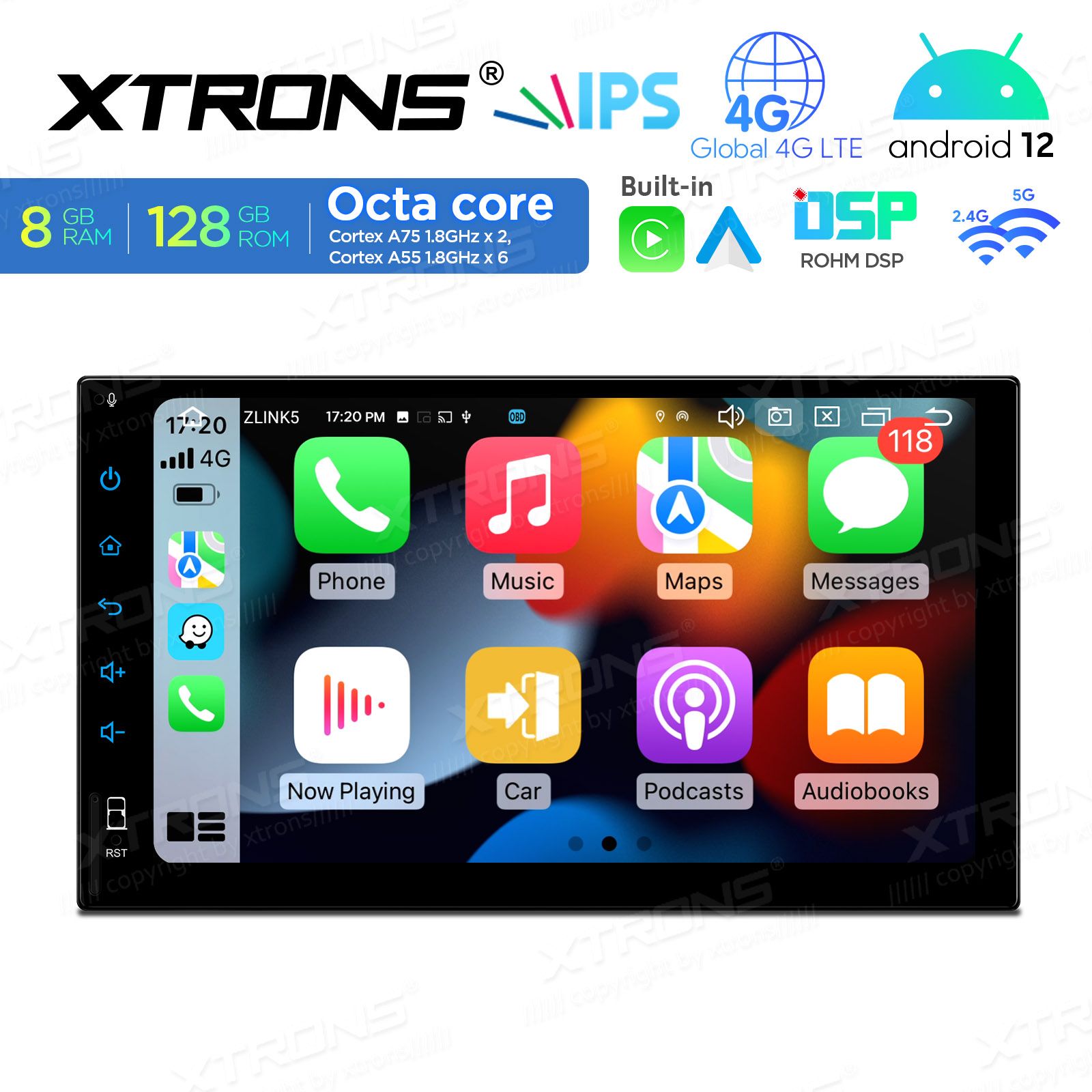 2 DIN universaalne Android 12 GPS autoraadio ja multimeedia keskus