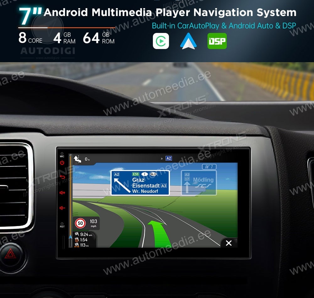2 DIN XTRONS TMA701LS Mudelikohane android multimeediakeskus gps naviraadio