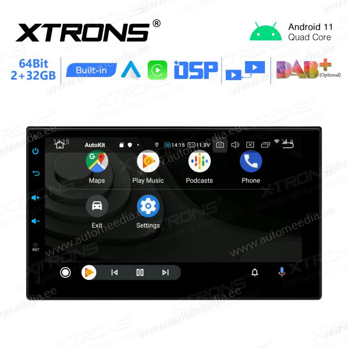 2 DIN universaalne Android 11 GPS autoraadio ja multimeedia keskus