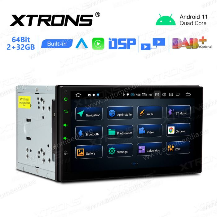 2 DIN universaalne Android 11 GPS autoraadio ja multimeedia keskus