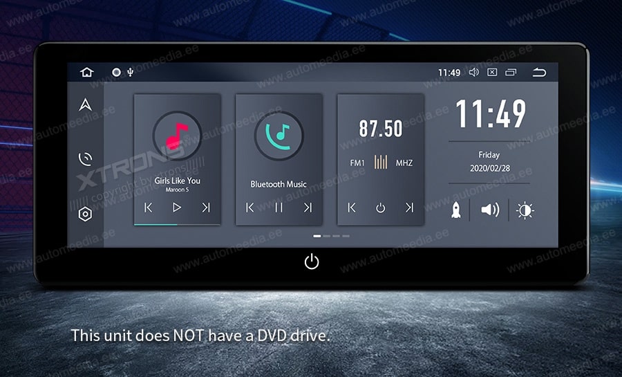 2 DIN  XTRONS TQ125L merkkikohtainen Android GPS multimedia näyttösoitin