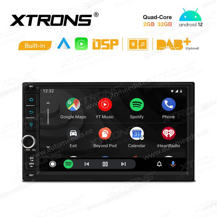 2 DIN universaalne Android 12 GPS autoraadio ja multimeedia keskus