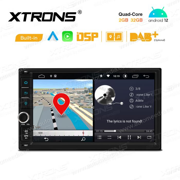 2 DIN universaalne Android 12 GPS autoraadio ja multimeedia keskus