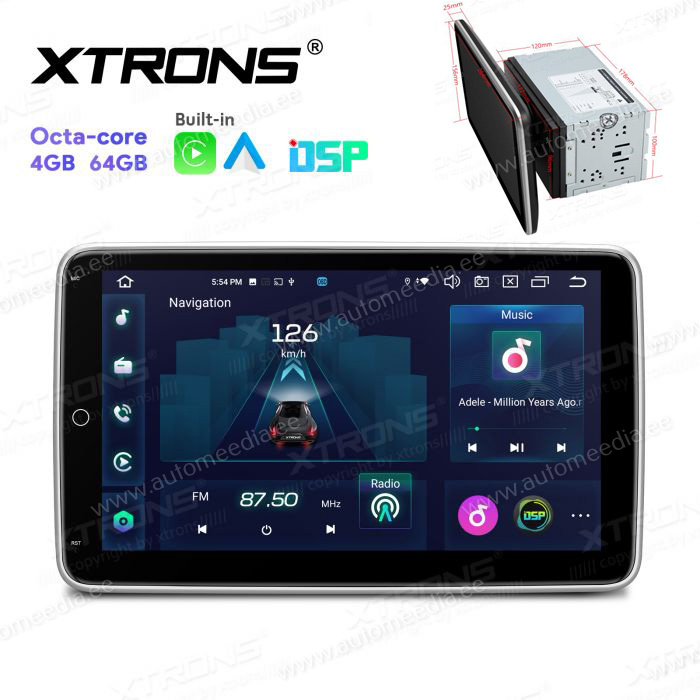 2 DIN Android 12 auto GPS radio ja multimedia näyttösoitin