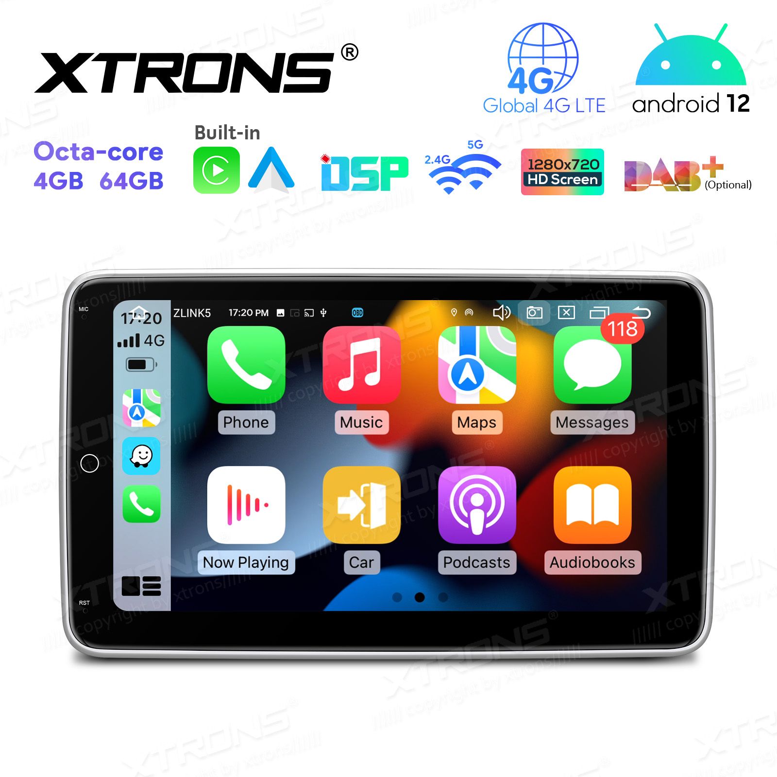 2 DIN universaalne Android 12 GPS autoraadio ja multimeedia keskus