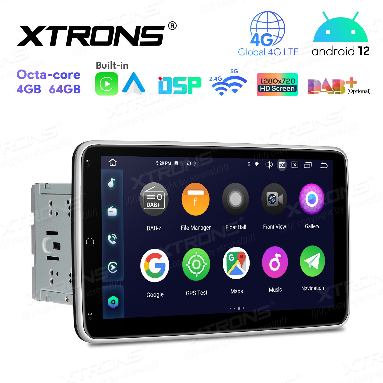 2 DIN universaalne Android 12 GPS autoraadio ja multimeedia keskus