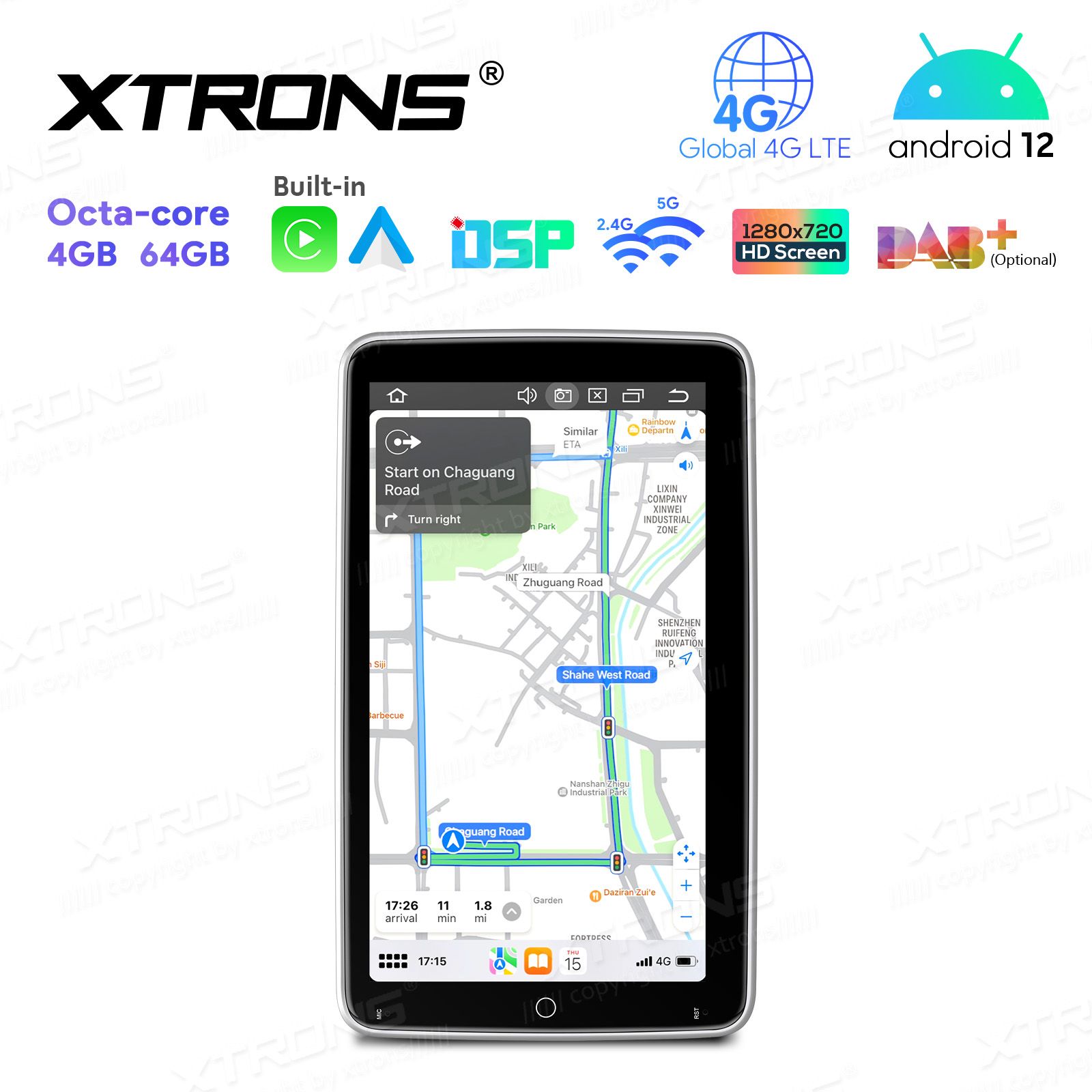 2 DIN universaalne Android 12 GPS autoraadio ja multimeedia keskus