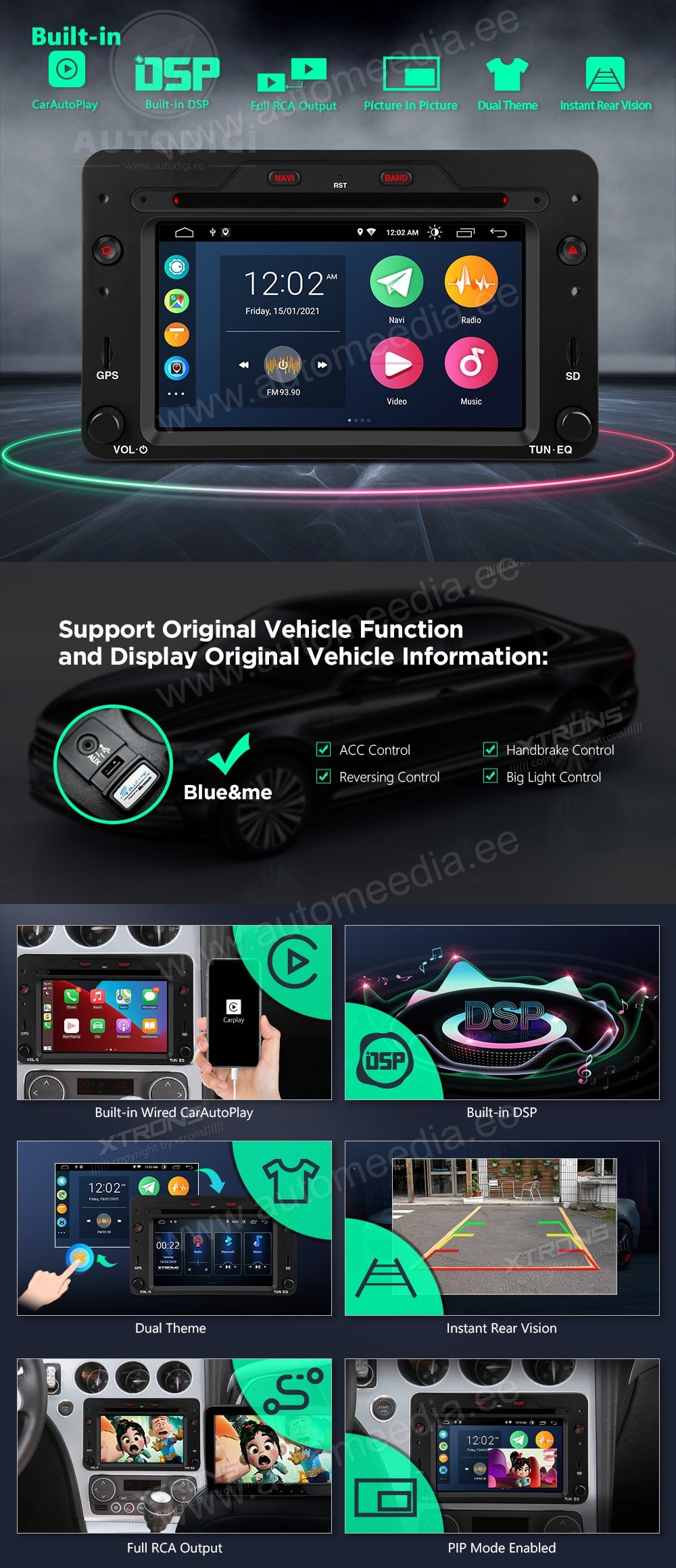 Alfa Romeo 159 | Brera | Spider 939 (2005-2011) XTRONS PSA60ARA Штатная магнитола Android