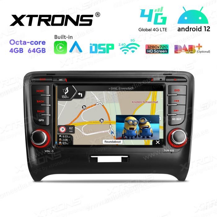 Audi TT (2006-2012) mudelipõhine Android 12 GPS autoraadio ja multimeedia keskus