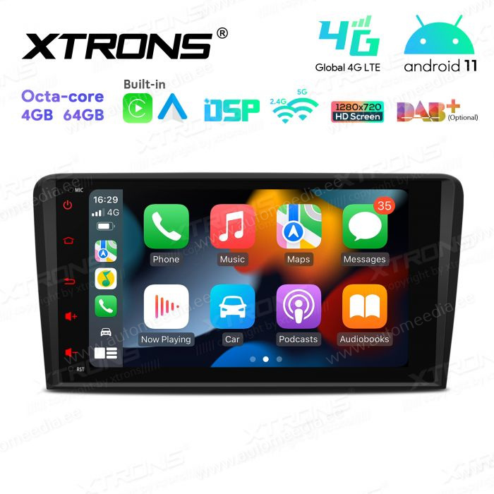 Audi A3 (2003-2012) mudelipõhine Android 12 GPS autoraadio ja multimeedia keskus