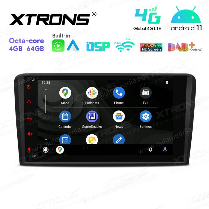 Audi A3 (2003-2012) mudelipõhine Android 12 GPS autoraadio ja multimeedia keskus