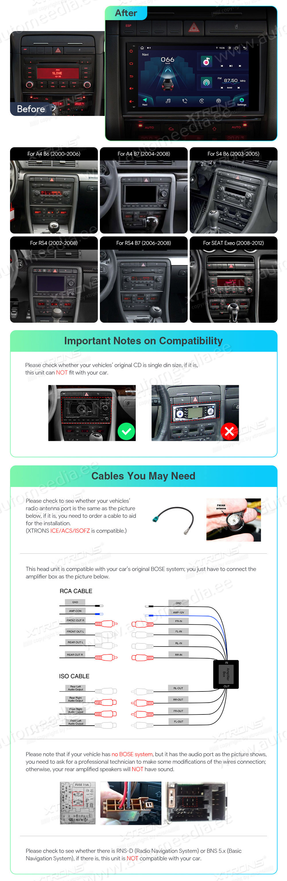 Audi A4 | B5 (2002-2008)  custom fit multimedia radio suitability for the car