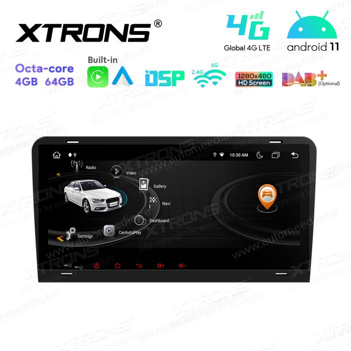 Audi A3 (2003-2012) mudelipõhine Android 12 GPS autoraadio ja multimeedia keskus