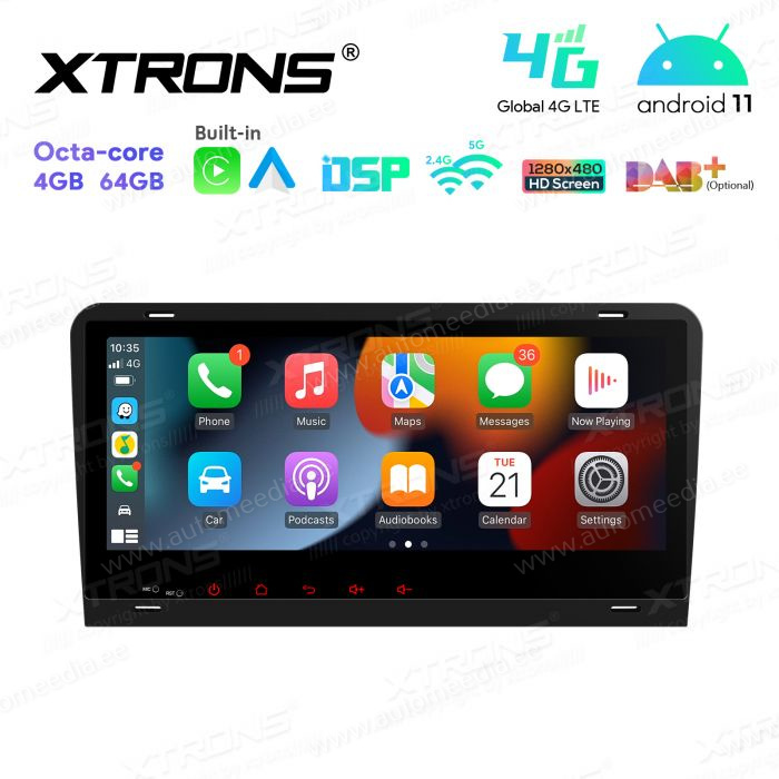 Audi A3 (2003-2012) mudelipõhine Android 12 GPS autoraadio ja multimeedia keskus