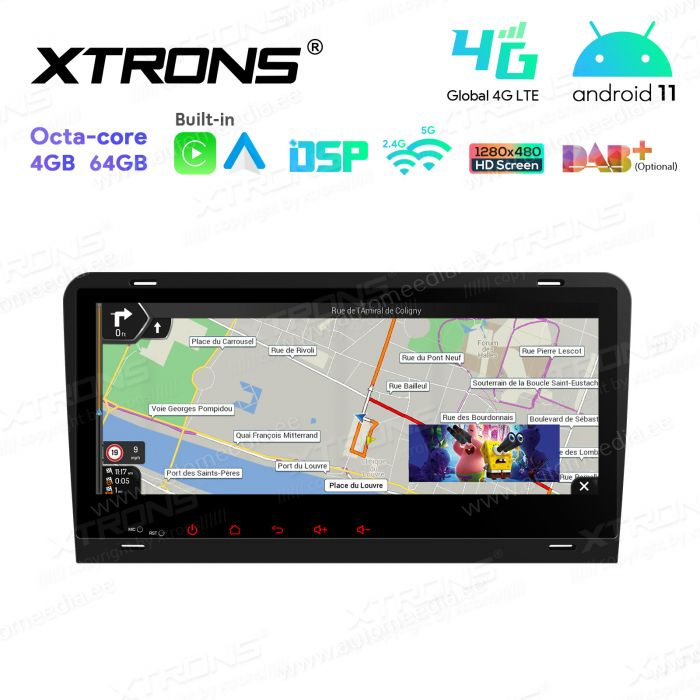 Audi A3 (2003-2012) mudelipõhine Android 12 GPS autoraadio ja multimeedia keskus