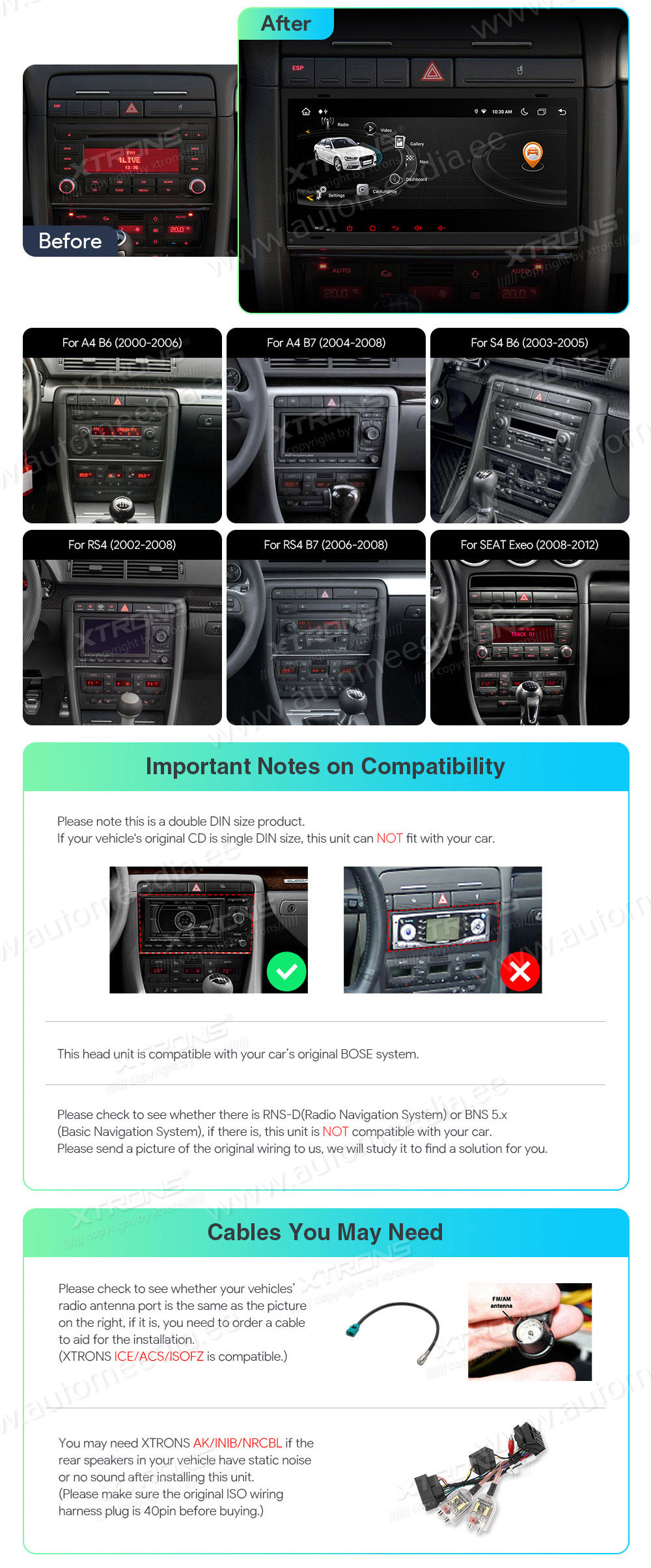 Audi A4 | B5 (2002-2008)  custom fit multimedia radio suitability for the car