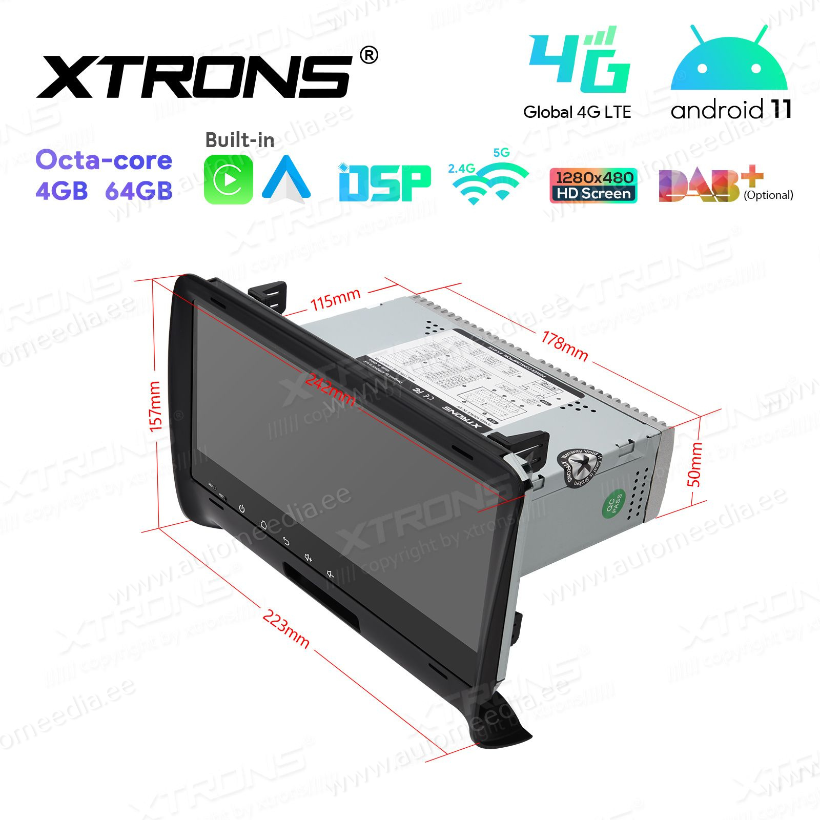 Audi TT (2006-2012) mudelipõhine Android 12 GPS autoraadio ja multimeedia keskus