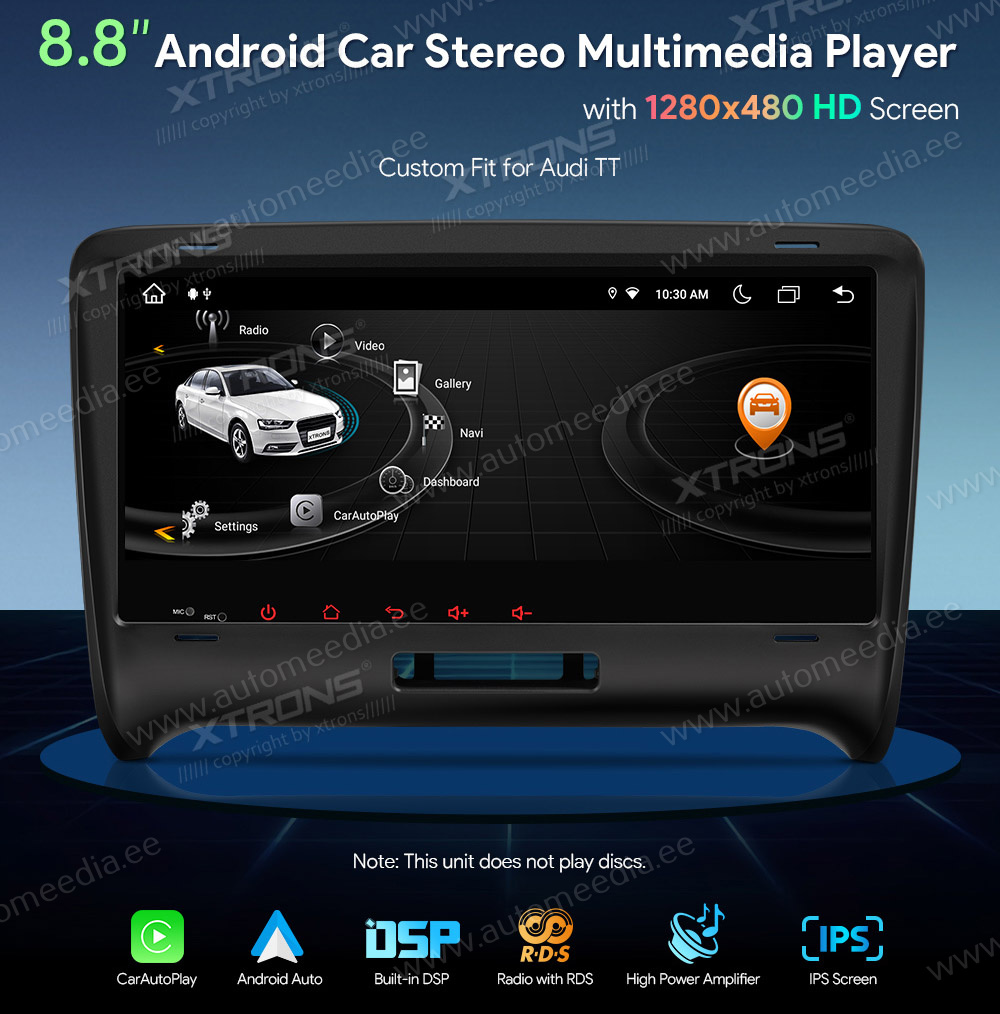 Audi TT (2006-2012)  XTRONS IA82ATTLH merkkikohtainen Android GPS multimedia näyttösoitin