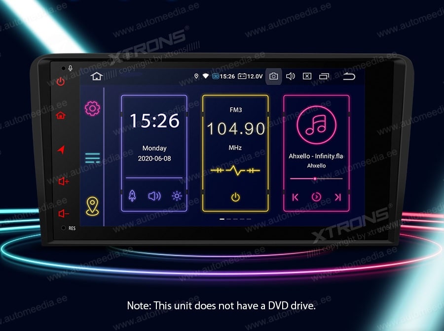 Audi A3 (2003-2012) XTRONS IB80A3AL Mudelikohane android multimeediakeskus gps naviraadio