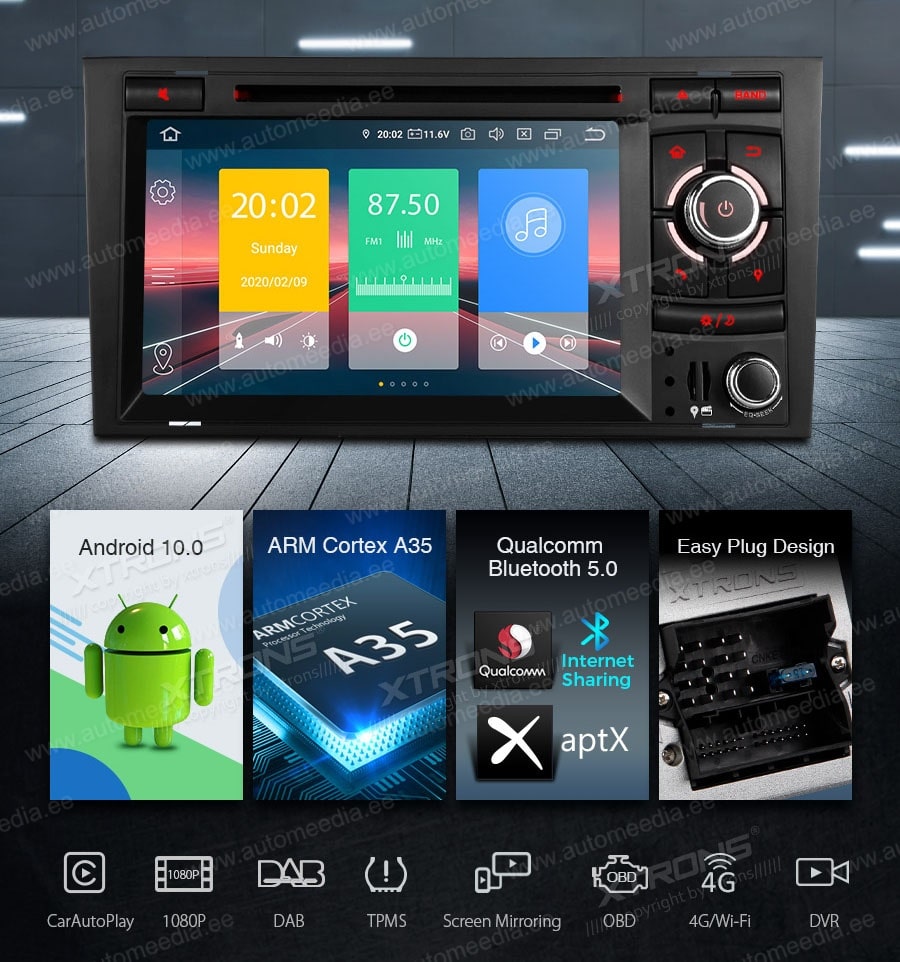 Audi A4 | B5 (2002-2008) XTRONS IN70A4AR Mudelikohane android multimeediakeskus gps naviraadio