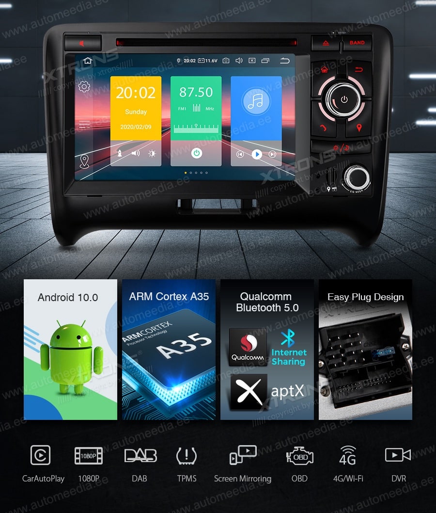 Audi TT (2006-2012) XTRONS IN70TTAR Mudelikohane android multimeediakeskus gps naviraadio