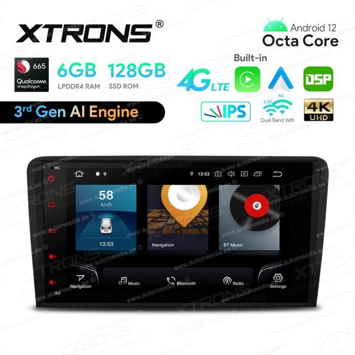 Audi A3 (2003-2012) Android 12  | GPS auto radio un multimediju centrs