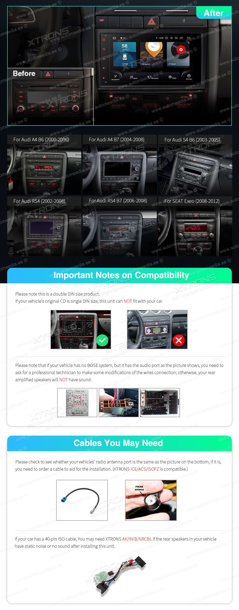 Audi A4 | B5 (2002-2008)  custom fit multimedia radio suitability for the car