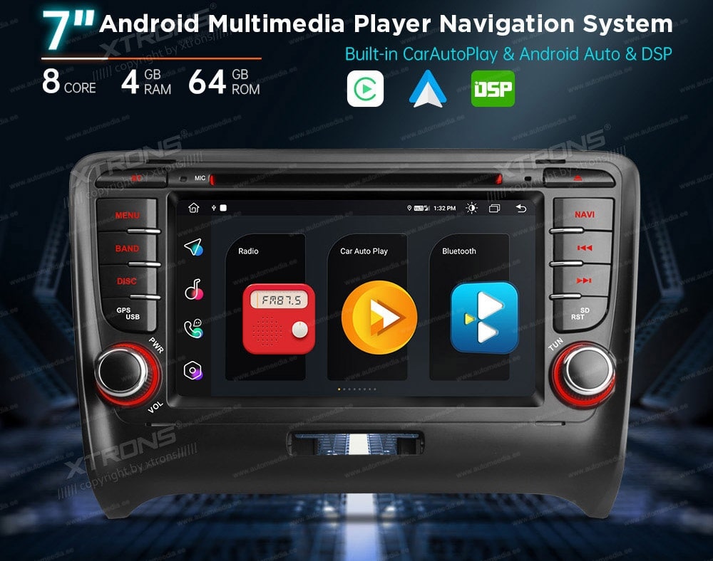 Audi TT (2006-2012)  XTRONS MA70ATT Mudelikohane android multimeediakeskus gps naviraadio