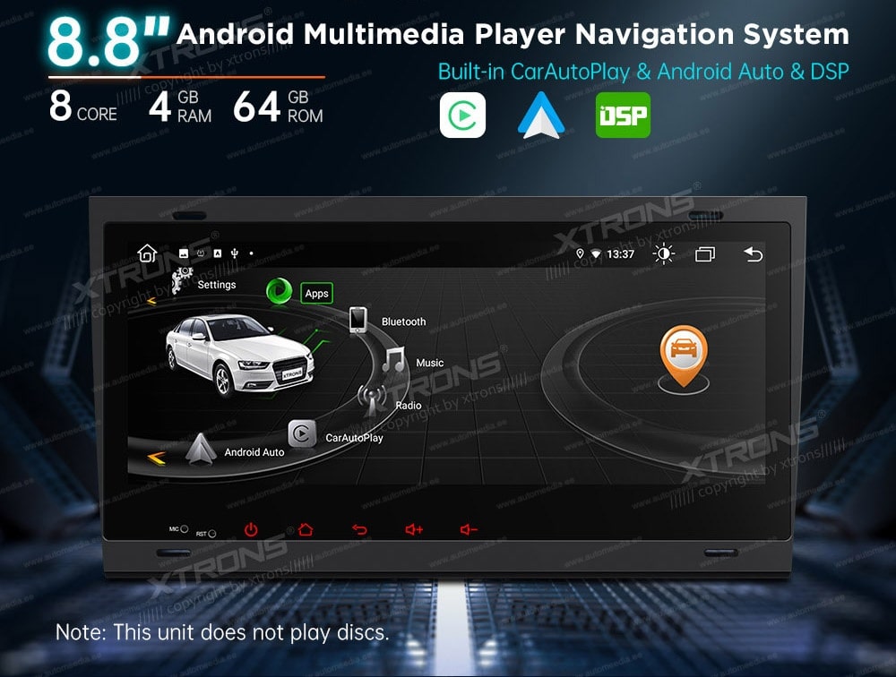 Audi A4 | B5 (2002-2008)  XTRONS MA80AA4LH merkkikohtainen Android GPS multimedia näyttösoitin