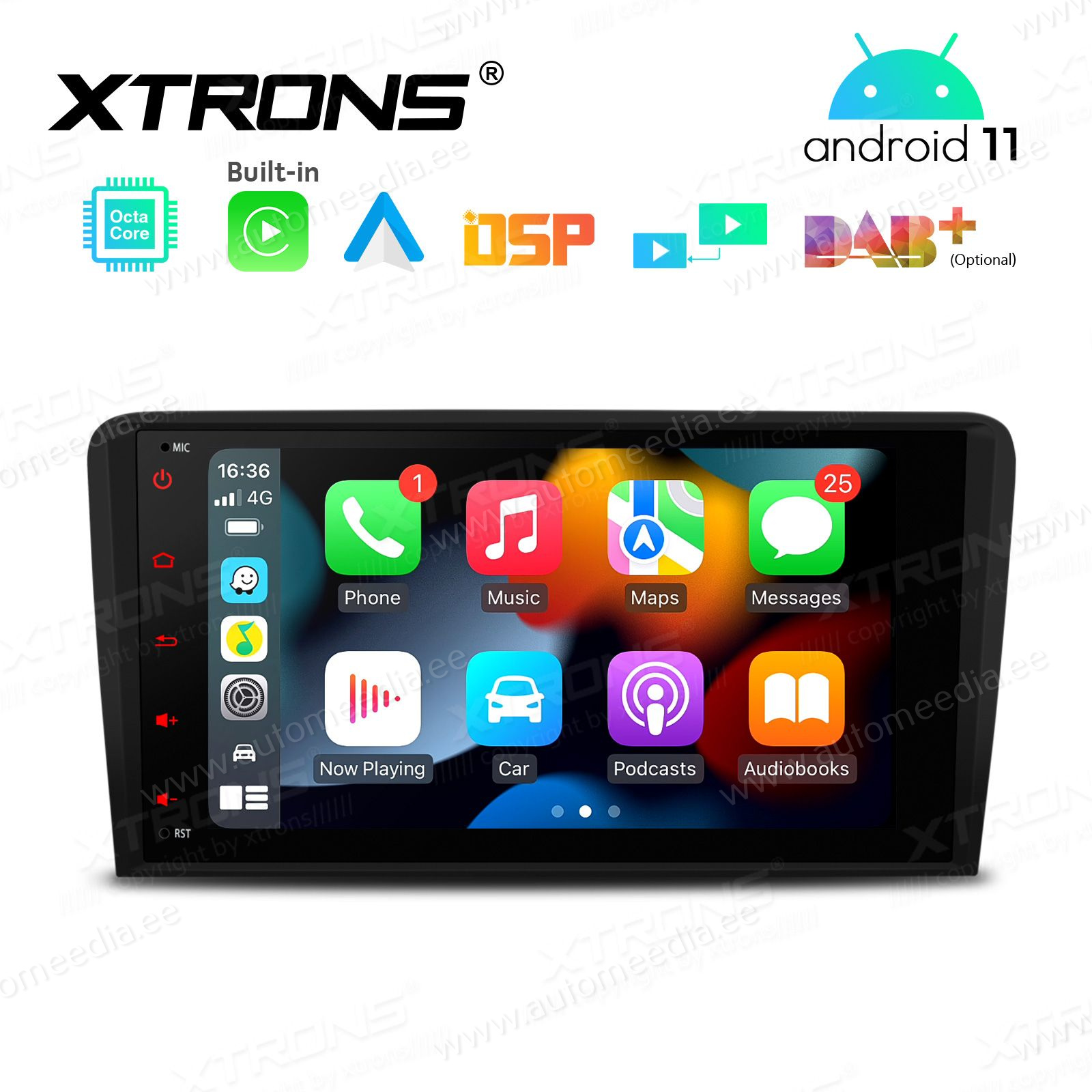 Audi A3 (2003-2012) mudelipõhine Android 11 GPS autoraadio ja multimeedia keskus