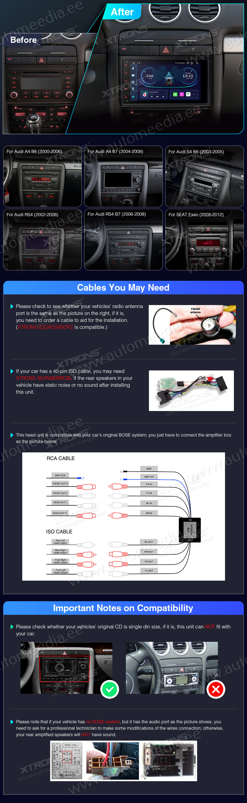 Audi A4 | B5 (2002-2008)  custom fit multimedia radio suitability for the car