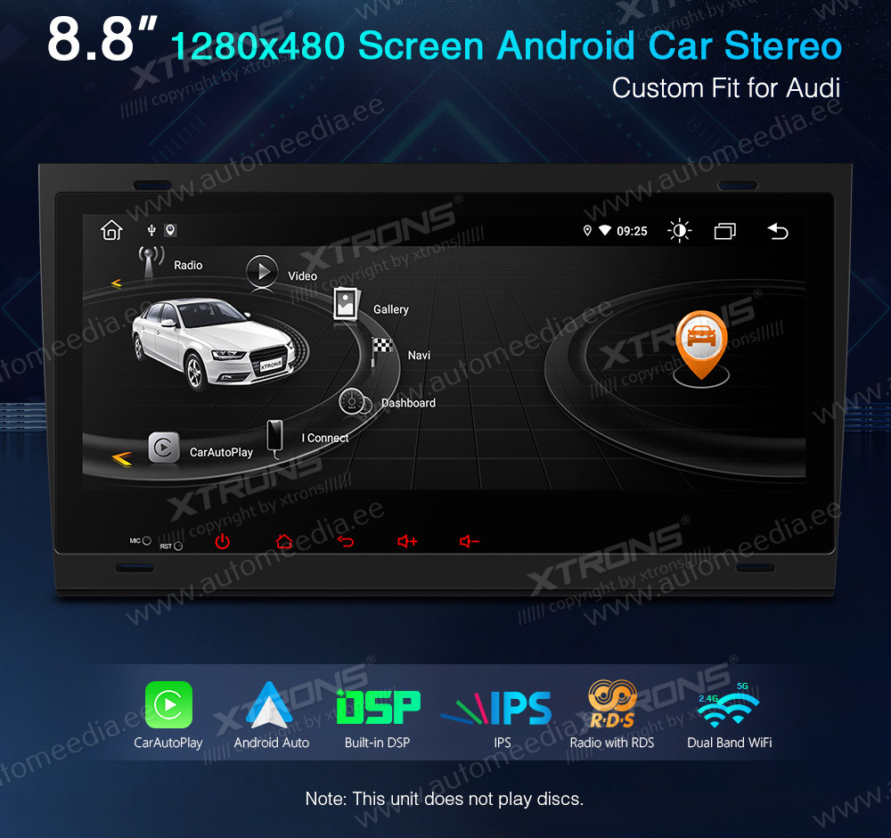 Audi A4 | B5 (2002-2008)  XTRONS PE81AA4LH merkkikohtainen Android GPS multimedia näyttösoitin