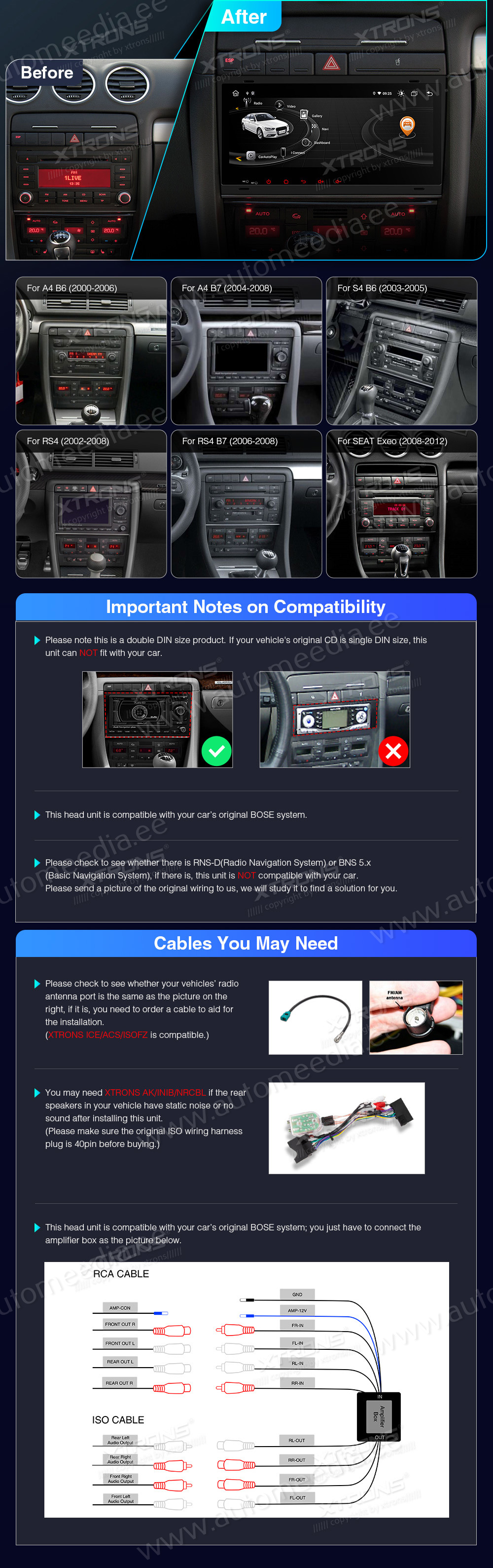 Audi A4 | B5 (2002-2008)  custom fit multimedia radio suitability for the car