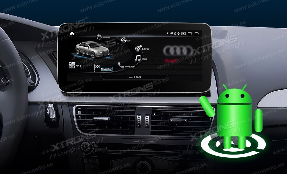 Audi A4 (2009 - 2016) | A5 (2008-2015) | Audi concert | Audi symphony  XTRONS QA10A4C_LS merkkikohtainen Android GPS multimedia näyttösoitin