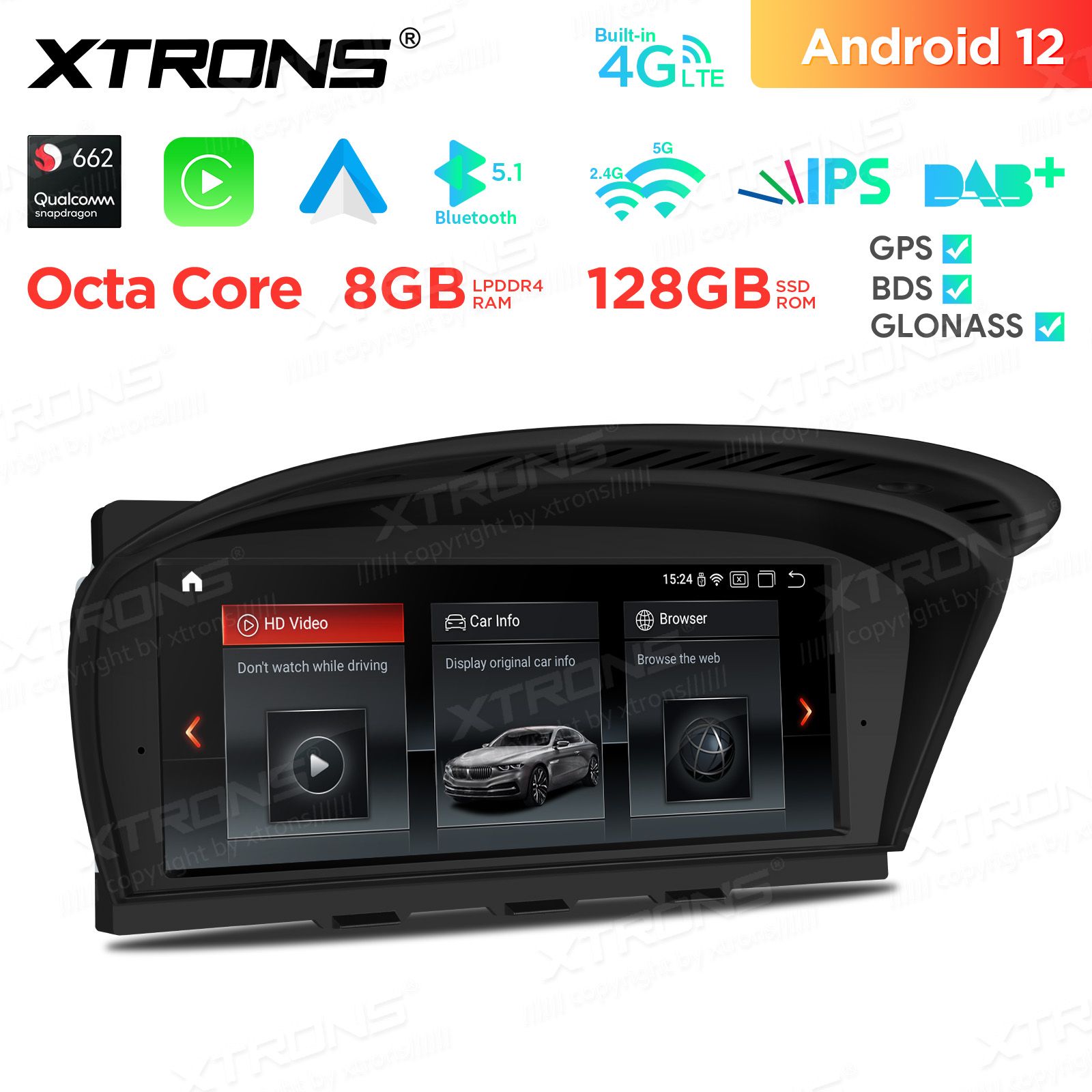 BMW 5.ser | BMW 3.ser | E60 | E61 | E90 | E92 | E93 iDrive CCC (2004-2008) Android 11 Car Multimedia Player with GPS Navigation