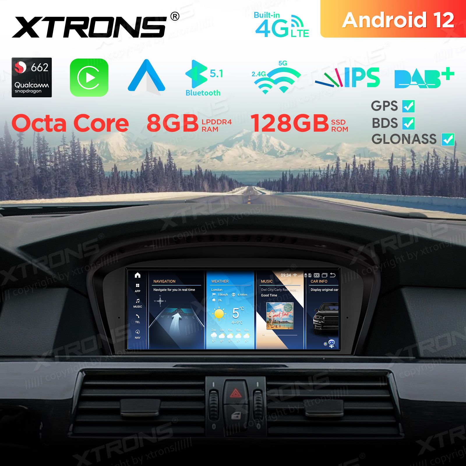BMW 5.ser | BMW 3.ser | E60 | E61 | E90 | E92 | E93 iDrive CCC (2004-2008) kahesüsteemne, originaalraadio säilitav Android 11 GPS autoraadio ja multimeedia keskus