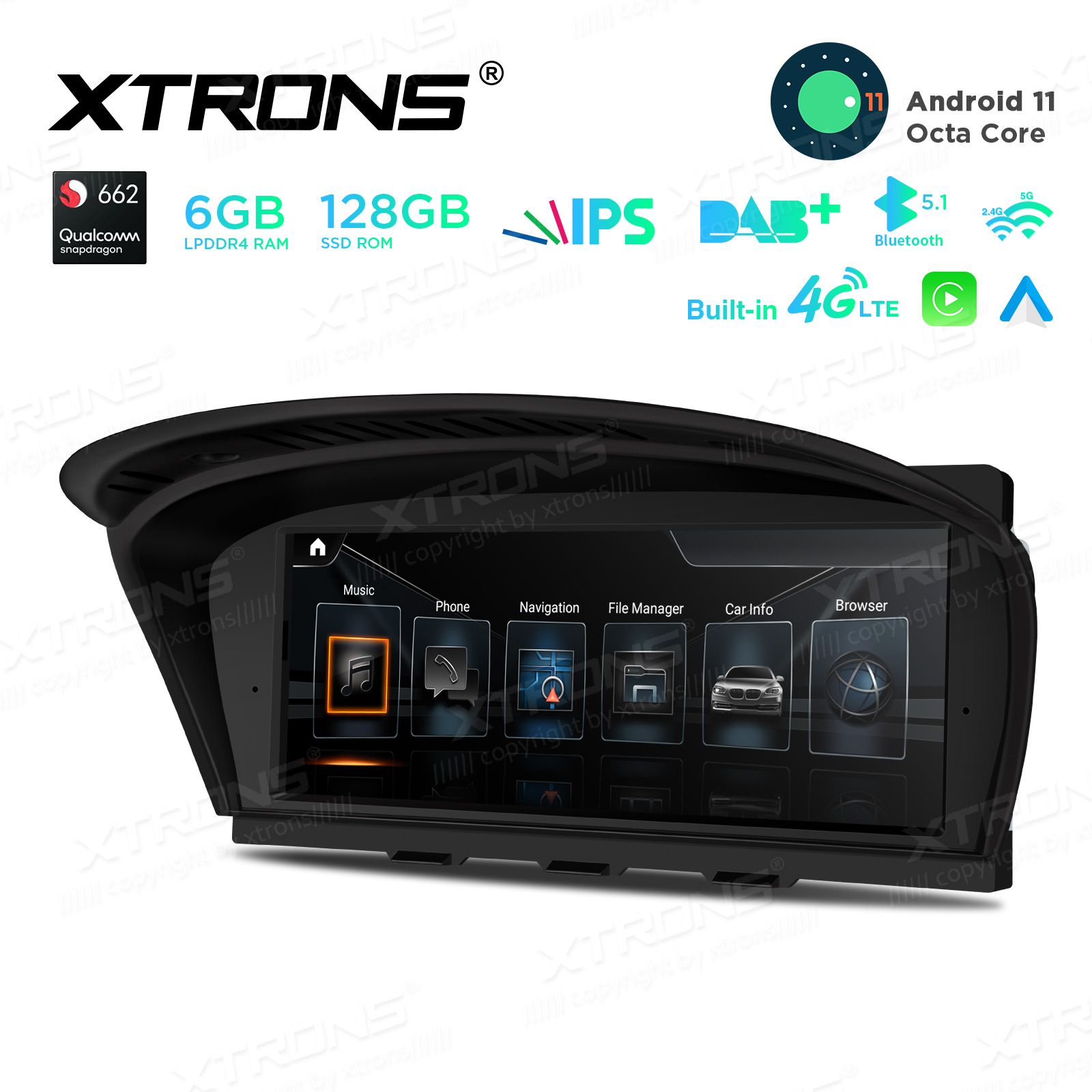 BMW 5.ser | BMW 3.ser | E60 | E61 | E90 | E92 | E93 iDrive CCC (2004-2008) kahesüsteemne, originaalraadio säilitav Android 11 GPS autoraadio ja multimeedia keskus
