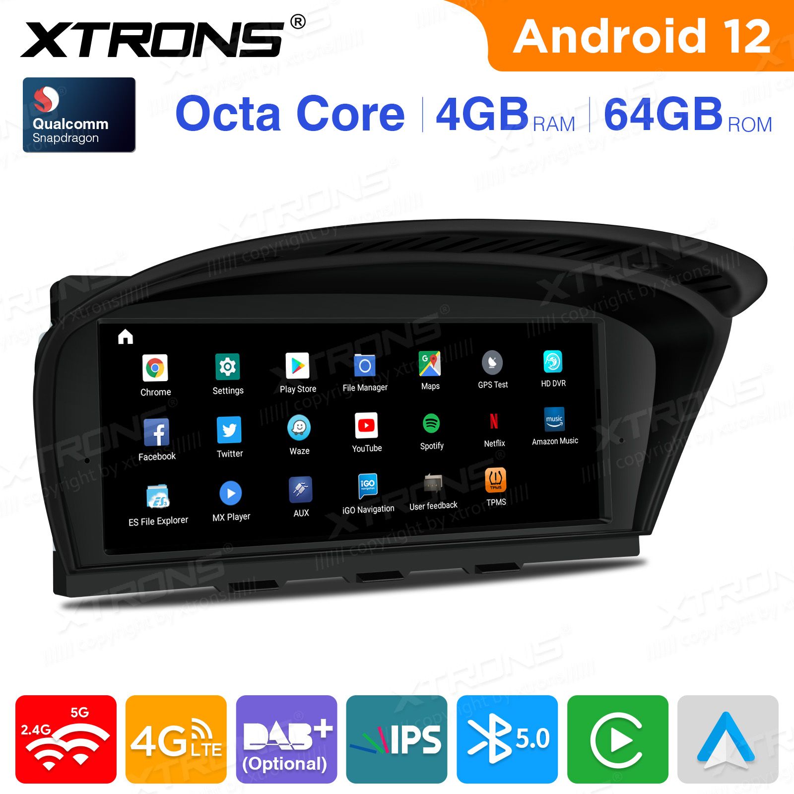 BMW 5.ser | BMW 3.ser | E60 | E61 | E90 | E92 | E93 iDrive CIC (2009-2012) kahesüsteemne, originaalraadio säilitav Android 12 GPS autoraadio ja multimeedia keskus