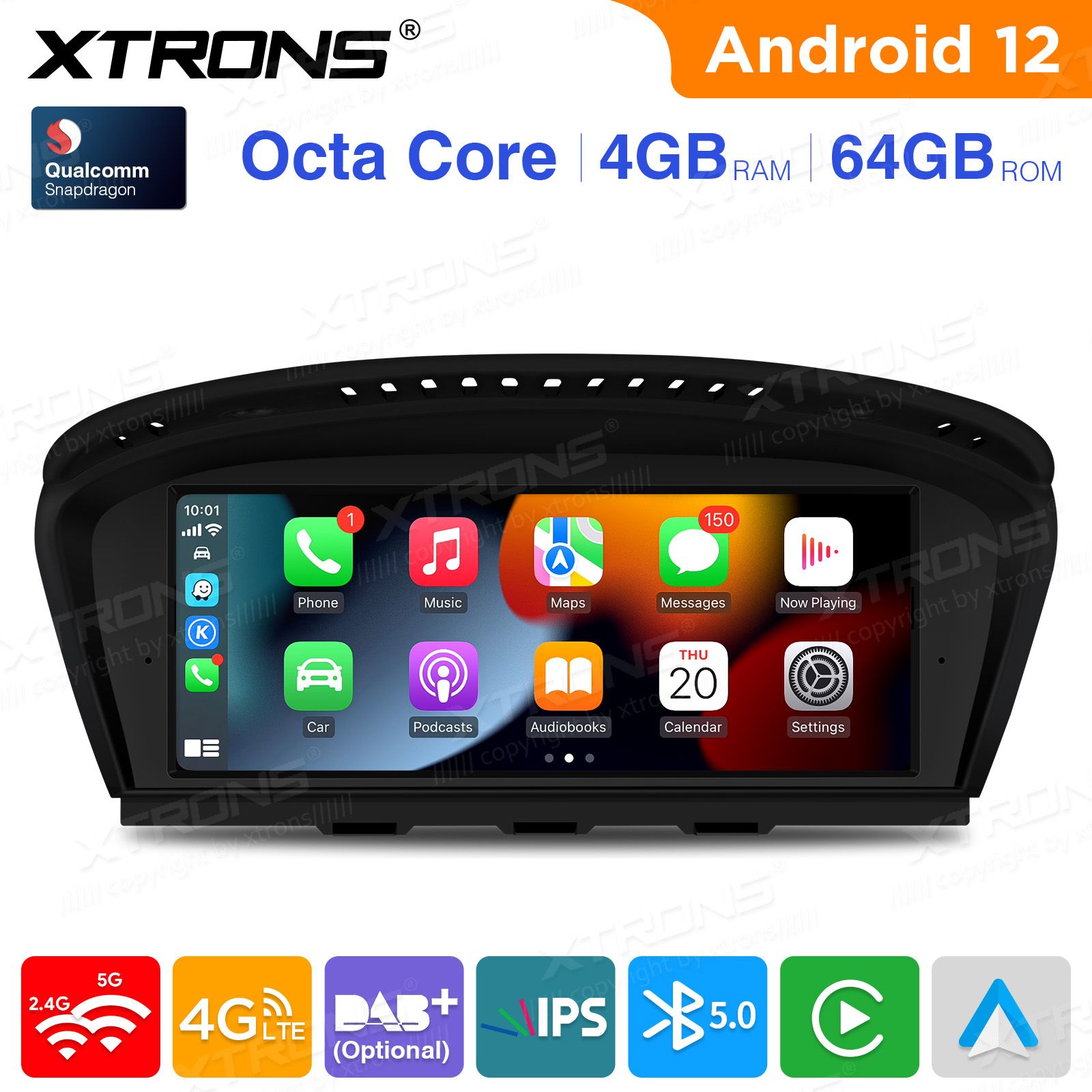 BMW 5.ser | BMW 3.ser | E60 | E61 | E90 | E92 | E93 iDrive CIC (2009-2012) kahesüsteemne, originaalraadio säilitav Android 12 GPS autoraadio ja multimeedia keskus