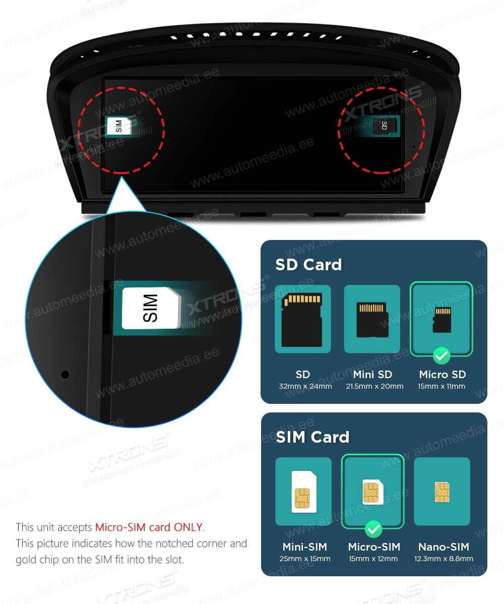 XTRONS QSB8260CC XTRONS QSB8260CC SIM kaardi pesaga 4G modem sisseehitatud