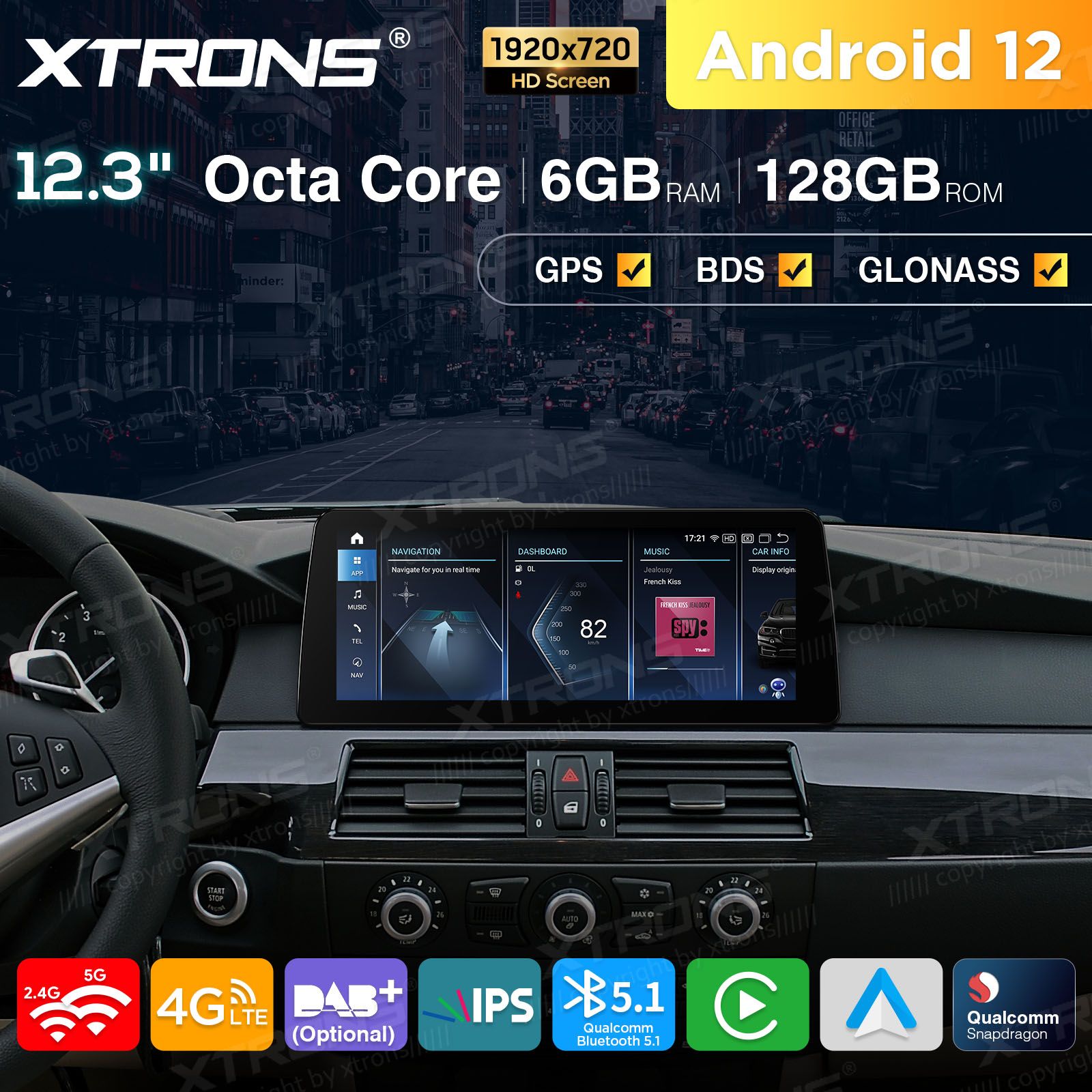 BMW 5.ser | BMW 3.ser | E60 | E61 | E90 | E92 | E93 iDrive CIC (2009-2012) kahesüsteemne, originaalraadio säilitav Android 12 GPS autoraadio ja multimeedia keskus