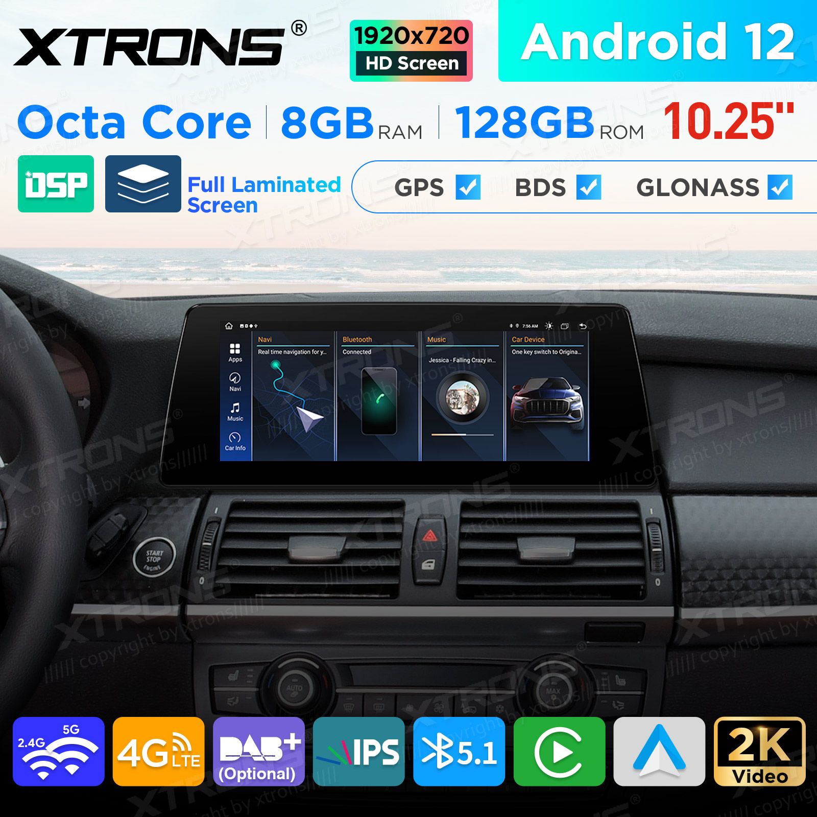 BMW X5 | X6 | E70 | 71 iDrive CCC (2007-2010) mudelipõhine Android 12 GPS autoraadio ja multimeedia keskus