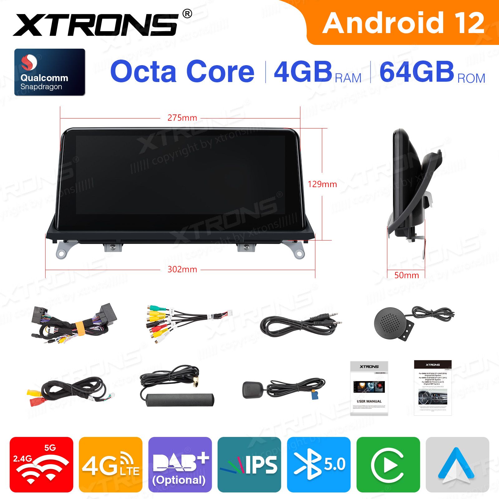 BMW X5 | X6 | E70 | 71 iDrive CCC (2007-2010) kahesüsteemne, originaalraadio säilitav Android 12 GPS autoraadio ja multimeedia keskus