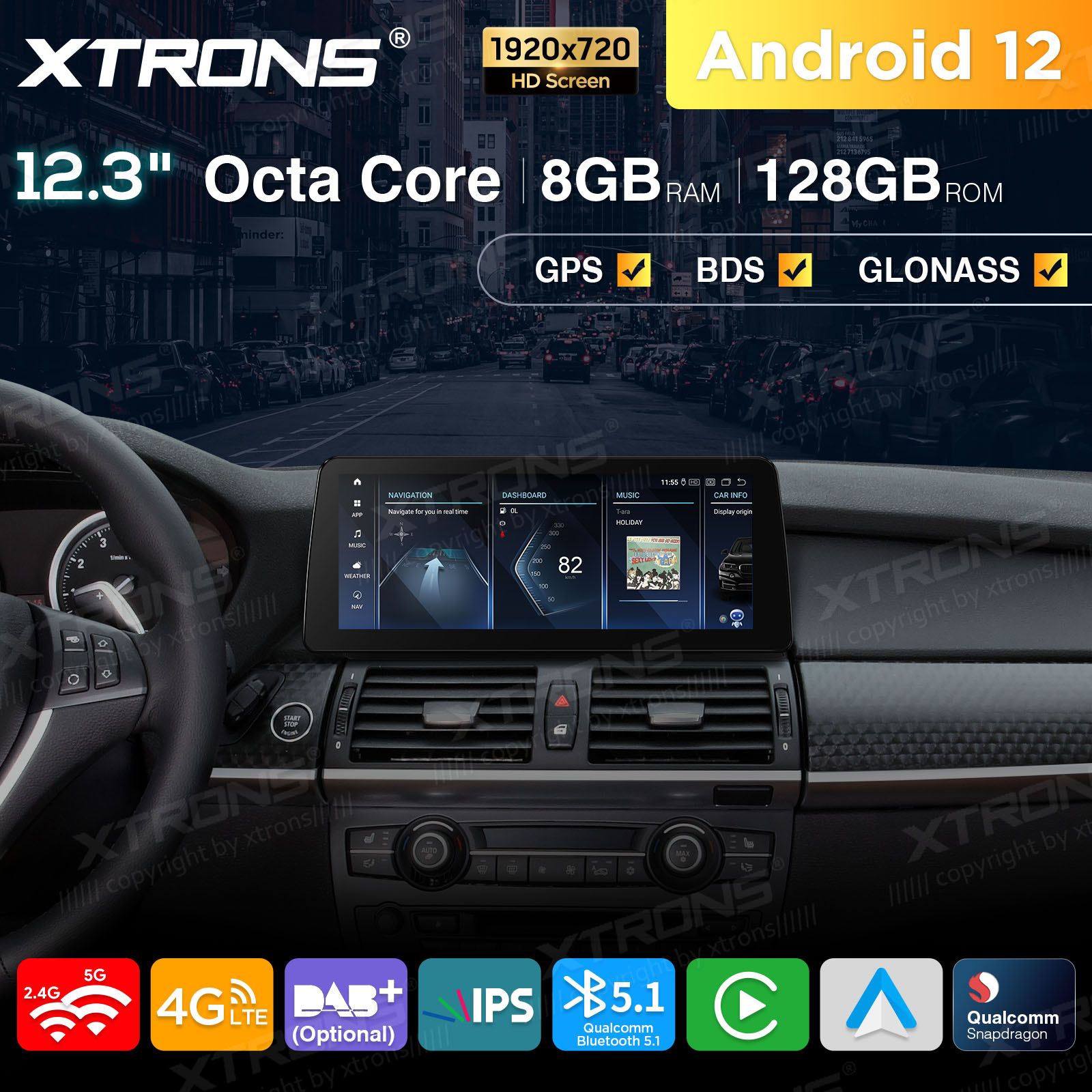 BMW X5 | X6 | E70 | 71 iDrive CCC (2007-2010) kahesüsteemne, originaalraadio säilitav Android 12 GPS autoraadio ja multimeedia keskus