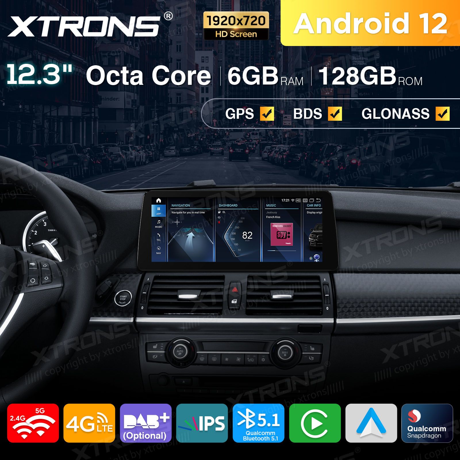 BMW X5 | X6 | E70 | 71 iDrive CIC (2010-2014) kahesüsteemne, originaalraadio säilitav Android 12 GPS autoraadio ja multimeedia keskus