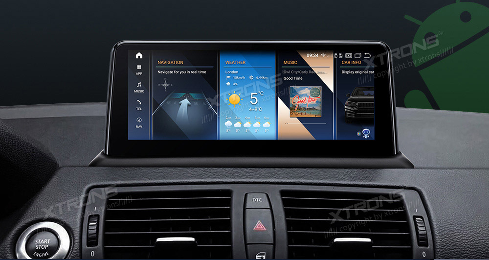BMW 1. ser. E81 | E82 | E87 | E88 (2004-2012) w/o orig. screen  XTRONS QPB1287UN_L merkkikohtainen Android GPS multimedia näyttö