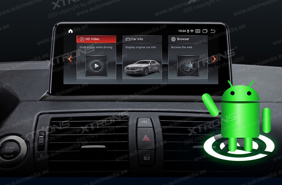 BMW 1. ser. E81 | E82 | E87 | E88 (2004-2012) w/o orig. screen  XTRONS QSB1287UN_L merkkikohtainen Android GPS multimedia näyttö