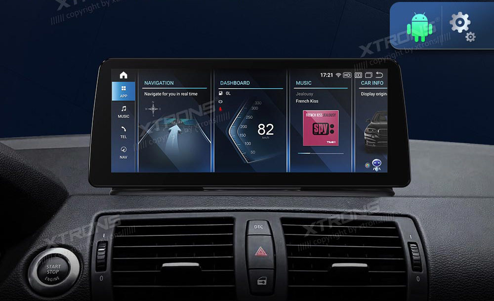 BMW 1. ser. E81 | E82 | E87 | E88 (2004-2012) w/o orig. screen  XTRONS QXB2287UN_L merkkikohtainen Android GPS multimedia näyttö