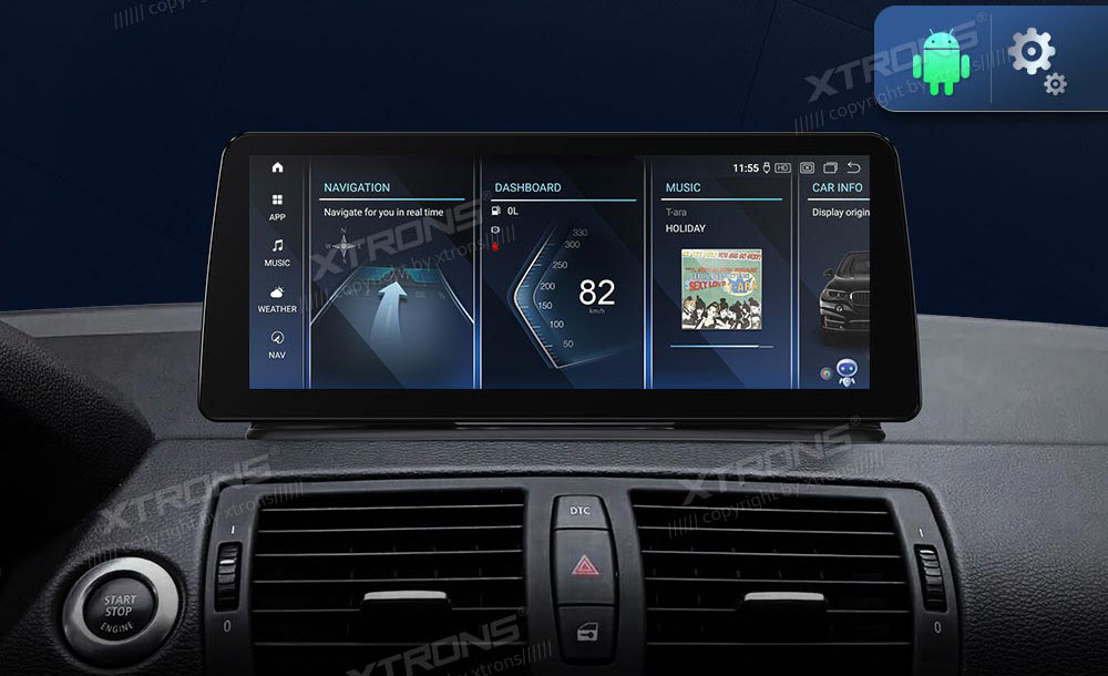 BMW 1. ser. E81 | E82 | E87 | E88 (2004-2012) w/o orig. screen  XTRONS QXB2287UN_LP merkkikohtainen Android GPS multimedia näyttö