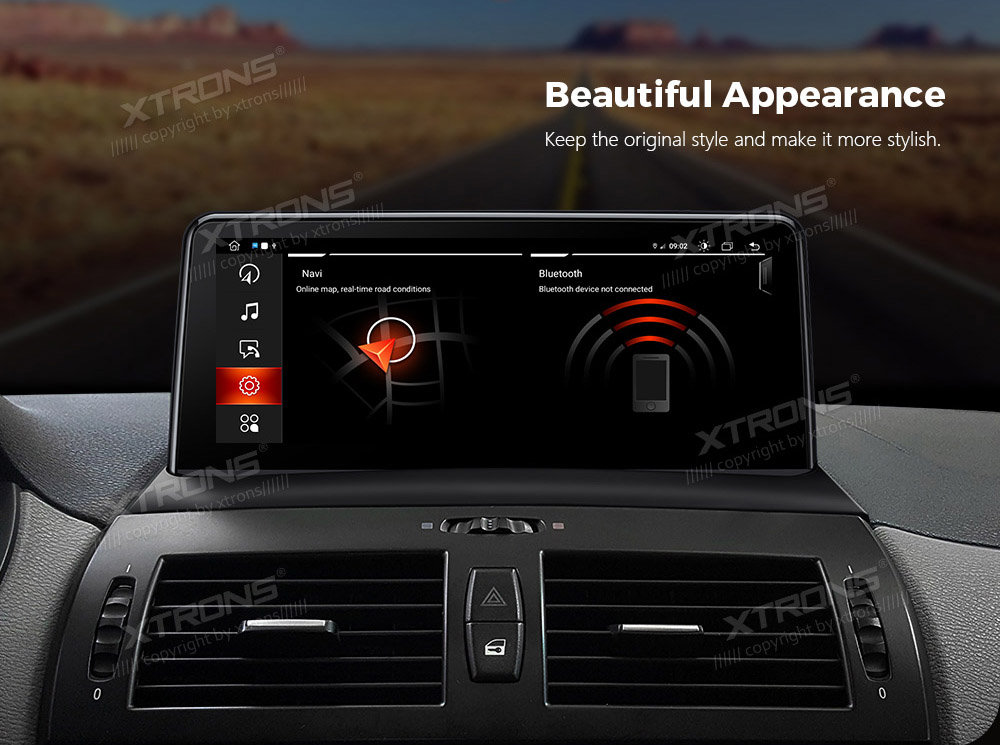 BMW X3 E83 (2004-2009) w/o orig. screen  XTRONS QEB12X3UN_L merkkikohtainen Android GPS multimedia näyttö